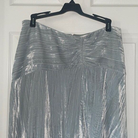 Vince Womens Size 8 Ruched Velvet Paneled Skirt - Picture 8 of 15
